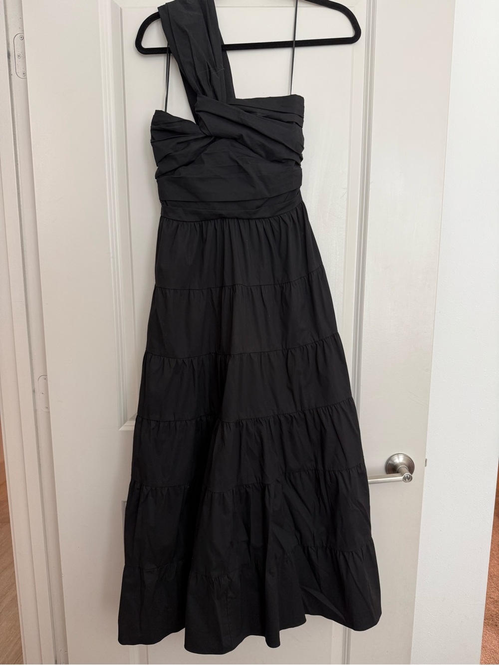 Black One-Shoulder Tiered Maxi Dress (LUCY PAIRS)